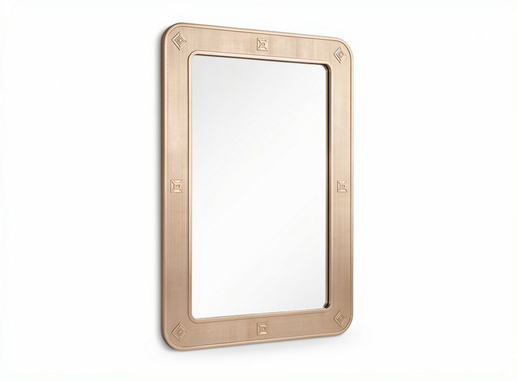 Specchio rettangolare in metallo argentato 90 x 60 x 3cm per arredamento casa