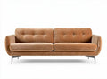 Divano in velluto marrone con struttura in metallo 200 x 90 x 85cm