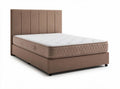 Letto matrimoniale con rete a doghe in legno colore beige 200 x 160 x 50cm