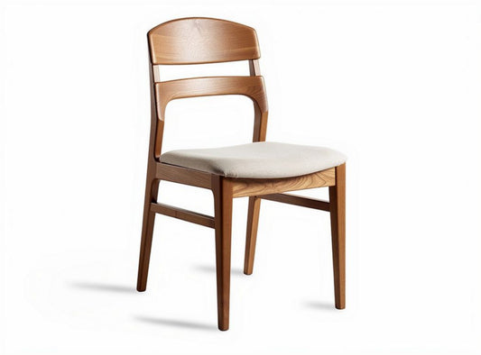 Sedia in legno chiaro con schienale a listelli dimensioni 45 x 40 x 90cm