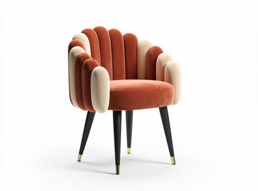 Sedia in tessuto beige e nero con design moderno dimensioni 60 x 60 x 80cm