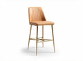 Sgabello da bar in ecopelle beige con struttura in metallo dorato 45 x 45 x 100cm