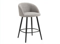 Sgabello da bar in tessuto grigio con gambe in legno e acciaio 40 x 40 x 100cm