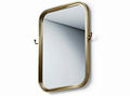 Specchio rettangolare in metallo con ganci dimensioni 60 x 40 x 2cm color oro satinato