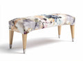 panca imbottita in tessuto floreale 100 x 40 x 45cm con gambe in legno