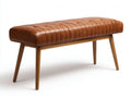 Panca imbottita in tessuto marrone con struttura in metallo nero 100 x 40 x 45cm